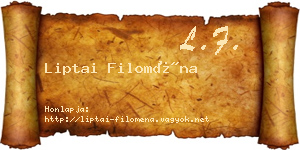 Liptai Filoména névjegykártya